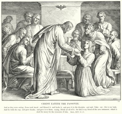 Christus isst das Passahmahl (Gravur) von Julius (after) Schnorr von Carolsfeld