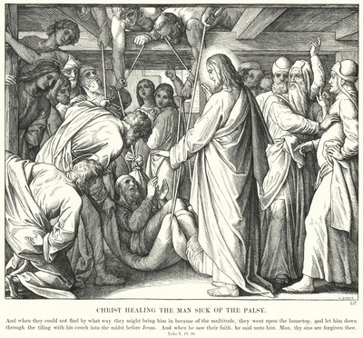 Christus heilt den Gelähmten von Julius (after) Schnorr von Carolsfeld