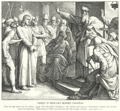 Christus wird vor Kaiphas gebracht (Stich) von Julius (after) Schnorr von Carolsfeld