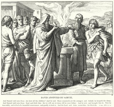 David wird von Samuel gesalbt von Julius (after) Schnorr von Carolsfeld