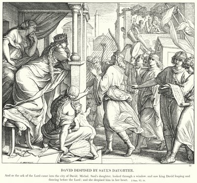 David wird von Sauls Tochter verachtet von Julius (after) Schnorr von Carolsfeld