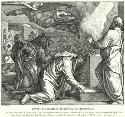 Davids Ungehorsam beim Zählen des Volkes von Julius (after) Schnorr von Carolsfeld