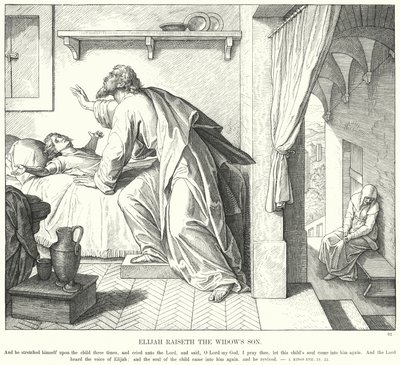 Elia erweckt den Sohn der Witwe von Julius (after) Schnorr von Carolsfeld