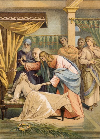Jesus und die Tochter des Jairus von Julius (after) Schnorr von Carolsfeld