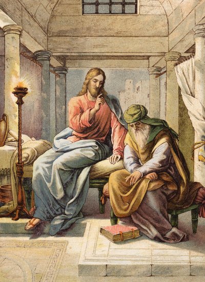 Jesus und Nikodemus von Julius (after) Schnorr von Carolsfeld