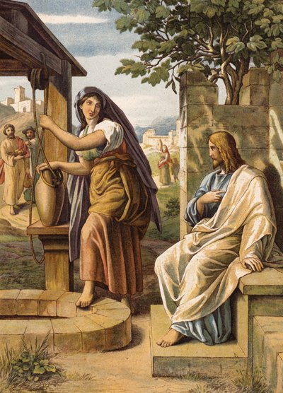 Jesus und die Frau von Samaria von Julius (after) Schnorr von Carolsfeld