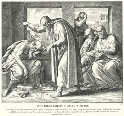 Hiobs drei Freunde trösten ihn von Julius (after) Schnorr von Carolsfeld