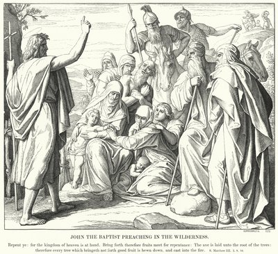 Johannes der Täufer predigt in der Wüste (Gravur) von Julius (after) Schnorr von Carolsfeld
