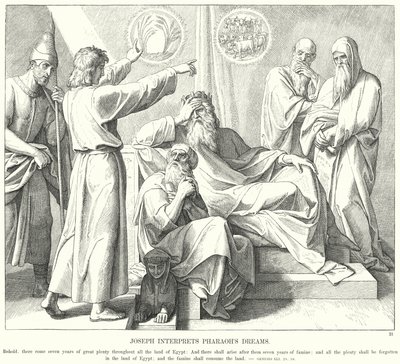 Joseph deutet die Träume des Pharaos von Julius (after) Schnorr von Carolsfeld