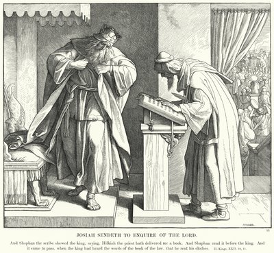 Josia sendet, um den Herrn zu befragen (Gravur) von Julius (after) Schnorr von Carolsfeld