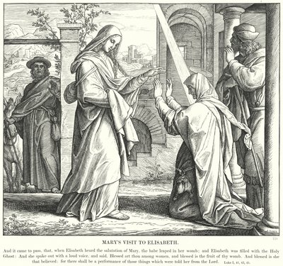 Marias Besuch bei Elisabeth (Gravur) von Julius (after) Schnorr von Carolsfeld