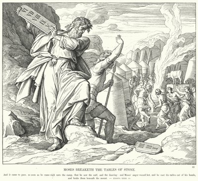 Moses zerbricht die Steintafeln von Julius (after) Schnorr von Carolsfeld