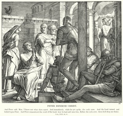 Petrus verleugnet Christus (Gravur) von Julius (after) Schnorr von Carolsfeld