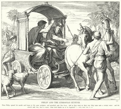 Philippus und der äthiopische Eunuch (Gravur) von Julius (after) Schnorr von Carolsfeld