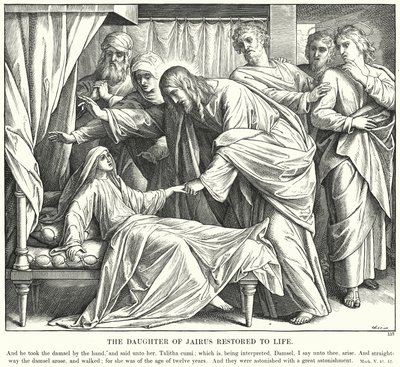 Die Tochter des Jairus wird wieder zum Leben erweckt von Julius (after) Schnorr von Carolsfeld