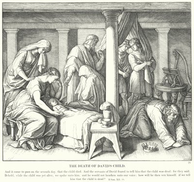 Der Tod von Davids Kind von Julius (after) Schnorr von Carolsfeld