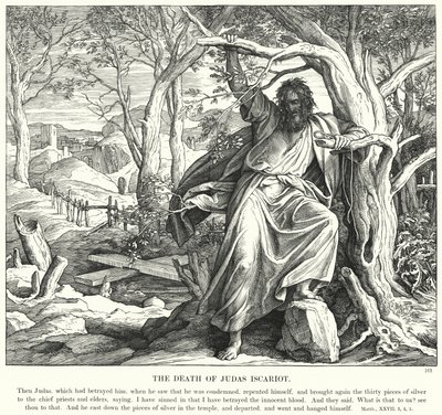 Der Tod von Judas Iskariot von Julius (after) Schnorr von Carolsfeld