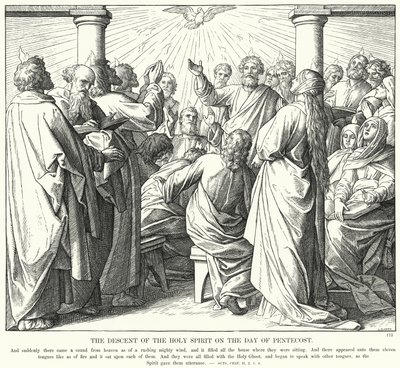 Die Herabkunft des Heiligen Geistes am Pfingsttag von Julius (after) Schnorr von Carolsfeld