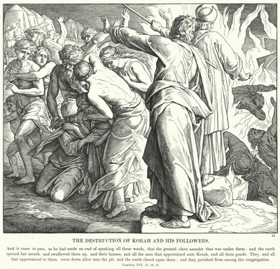 Die Zerstörung von Korah und seinen Anhängern von Julius (after) Schnorr von Carolsfeld
