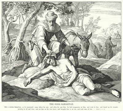 Der barmherzige Samariter (Gravur) von Julius (after) Schnorr von Carolsfeld