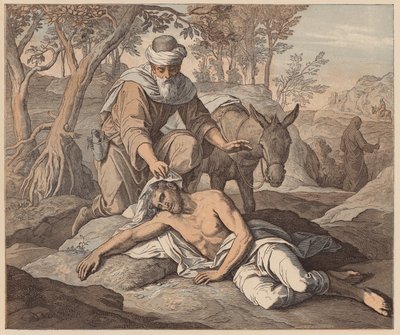 Der barmherzige Samariter, Lukas 10, 33-34 von Julius (after) Schnorr von Carolsfeld