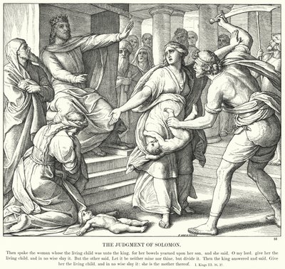 Das Urteil Salomos (Stich) von Julius (after) Schnorr von Carolsfeld