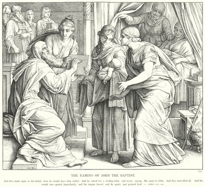 Die Namensgebung von Johannes dem Täufer von Julius (after) Schnorr von Carolsfeld
