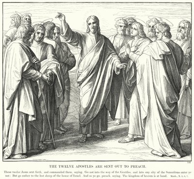 Die zwölf Apostel werden ausgesandt zu predigen von Julius (after) Schnorr von Carolsfeld