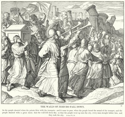 Die Mauern von Jericho fallen von Julius (after) Schnorr von Carolsfeld