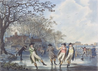 Wintervergnügen: Eine Ansicht im Hyde Park vom Wassergrabenhaus, 1787 von Julius Caesar Ibbetson