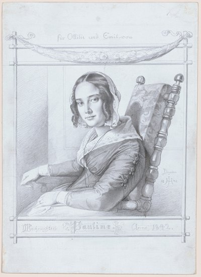 Pauline, die Frau des Künstlers von Julius Hubner