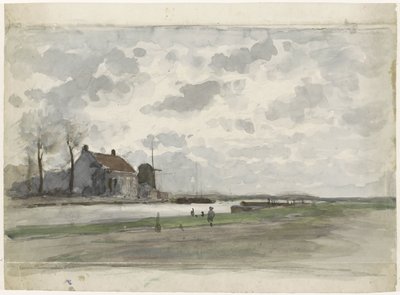 Kanal mit einer Mühle von Julius Jacobus van de Sande Bakhuyzen
