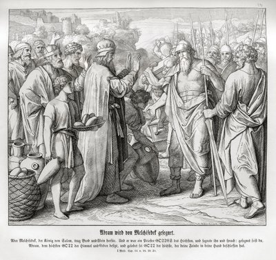 Abraham wird von Melchisedek gesegnet, Genesis von Julius Schnorr von Carolsfeld