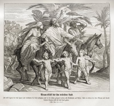 Abraham sieht das ihm versprochene Land, Genesis von Julius Schnorr von Carolsfeld