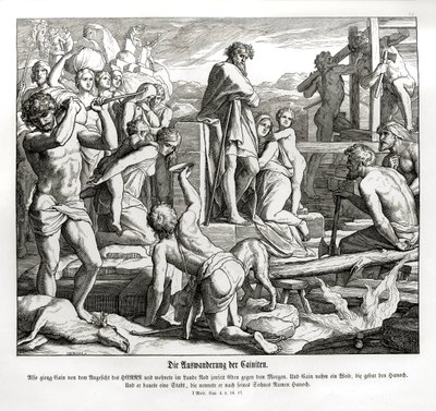 Kains Leben in Nod nach seiner Vertreibung, Genesis von Julius Schnorr von Carolsfeld