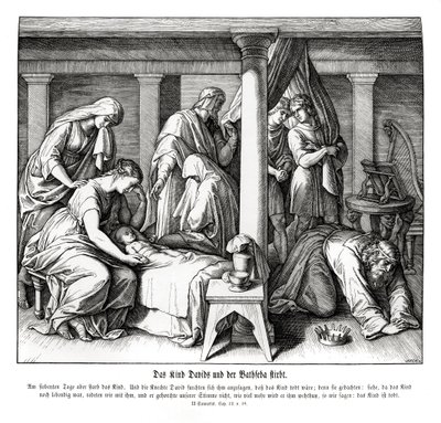 David und Bathsebas Kind stirbt, 2. Samuel von Julius Schnorr von Carolsfeld