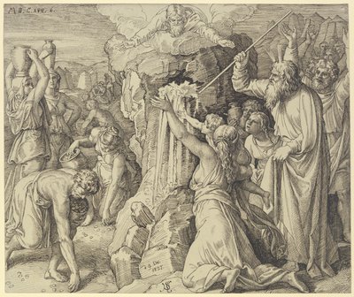 Die Kinder Israels werden in der Wüste gespeist und getränkt von Julius Schnorr von Carolsfeld
