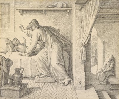 Elia erweckt den Sohn der Witwe von Zarpat von Julius Schnorr von Carolsfeld