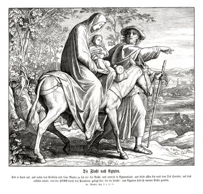 Flucht nach Ägypten, Evangelium nach Matthäus von Julius Schnorr von Carolsfeld