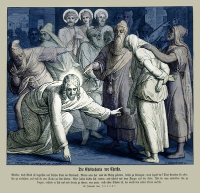 Jesus und die Ehebrecherin, Evangelium nach Johannes von Julius Schnorr von Carolsfeld