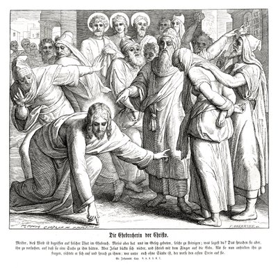 Jesus und die Ehebrecherin, Evangelium nach Johannes von Julius Schnorr von Carolsfeld