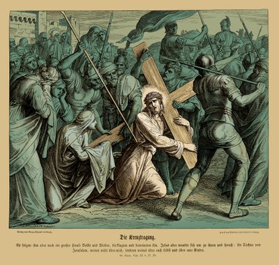Jesus trägt das Kreuz, Evangelium nach Lukas von Julius Schnorr von Carolsfeld