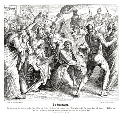 Jesus trägt das Kreuz, Evangelium nach Lukas von Julius Schnorr von Carolsfeld