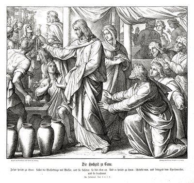 Jesus verwandelt Wasser in Wein, Evangelium nach Johannes von Julius Schnorr von Carolsfeld