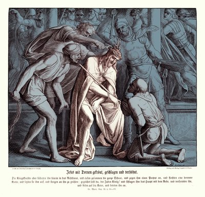 Jesus wird mit einer Dornenkrone gekrönt, Evangelium nach Markus von Julius Schnorr von Carolsfeld