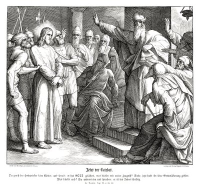 Jesus vor Kaiphas, Evangelium nach Matthäus von Julius Schnorr von Carolsfeld