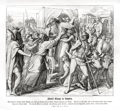 Josephs Vater kommt nach Ägypten, Genesis von Julius Schnorr von Carolsfeld