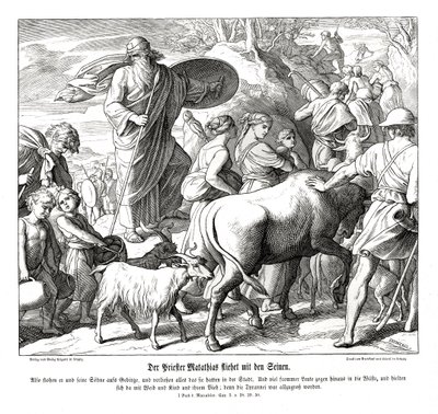 Mathathias und seine Söhne fliehen aus der Stadt von Julius Schnorr von Carolsfeld