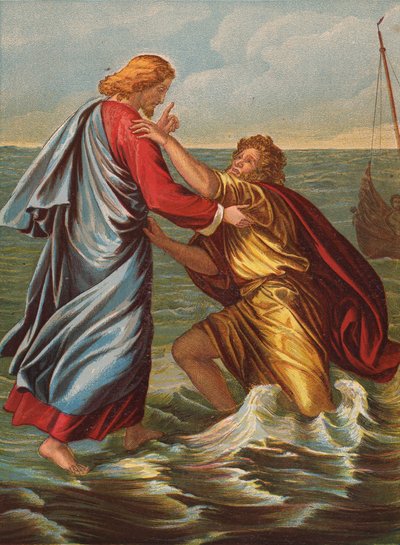 Petrus geht auf dem Meer von Julius Schnorr von Carolsfeld