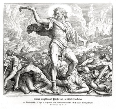 Simson erschlägt tausend Philister, Richter von Julius Schnorr von Carolsfeld